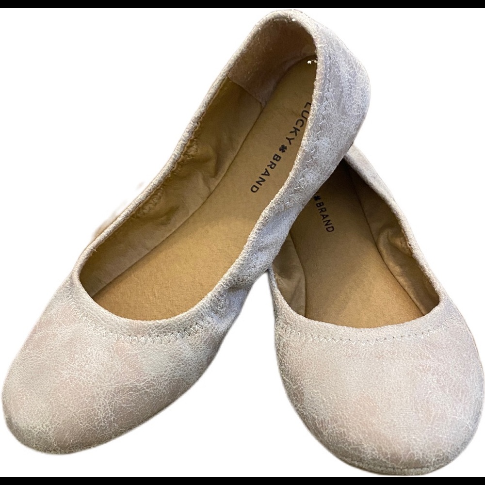 Lucky🍀Brand Beige Suede Ballet Slippers - 4M